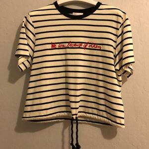 Red Valentino, Cropped T-shirts with drewstring, M